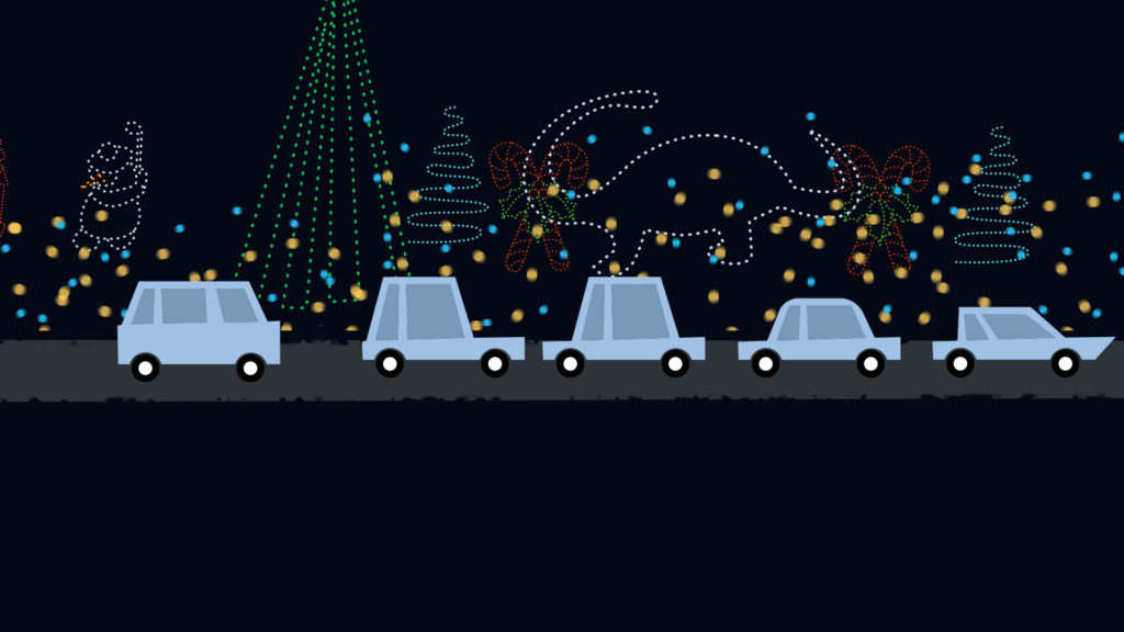 Still frame from It's Time to Go to Bentleyville animated music video