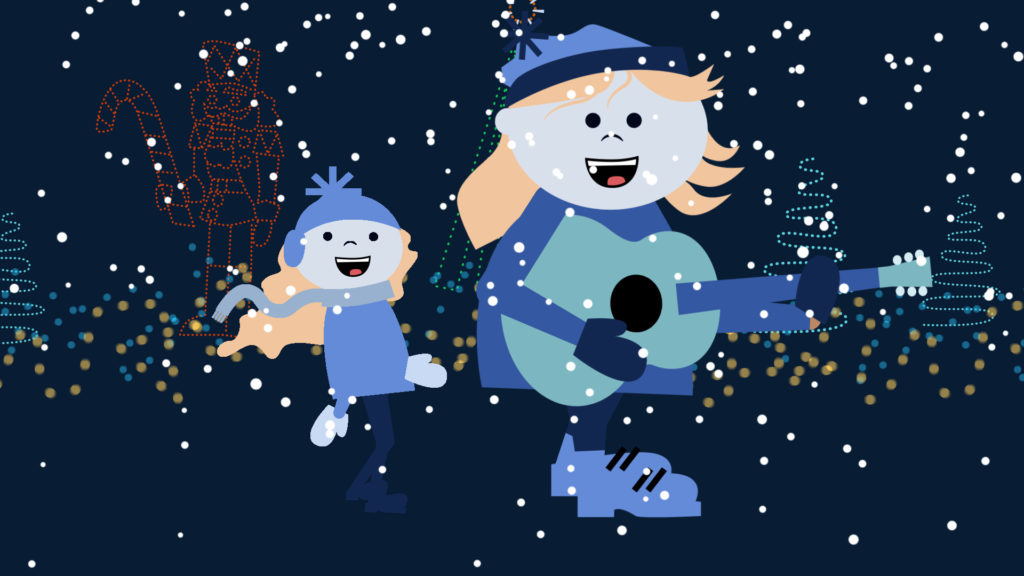 Still frame from It's Time to Go to Bentleyville animated music video